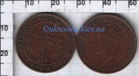 1 цент Британский Цейлон Георг VI (1937-1942) XF KM# 111