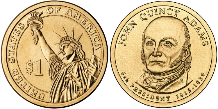 6-й президент Джон Куинси Адамс/6 president John Quincy Adams США (2008) UNC KM# 427