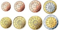 Набор евромонет 1,2,5,10, 20, 50 центов 1,2 евро Португалия (2002) UNC