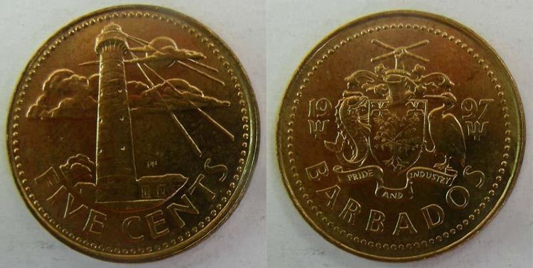 5 центов Барбадос (1997-2008) UNC KM# 11а