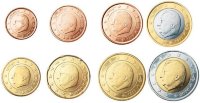 Набор евромонет 1,2,5,10, 20, 50 центов 1,2 евро Бельгия (2006-2011) UNC
