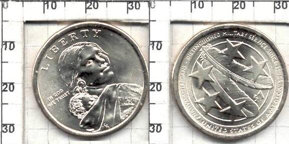 1 доллар США "Сакагавея"(ПЕРЬЯ ОРЛА) (2021) UNC KM#NEW