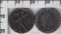 50 лир (маленькая) Италия (1990-1995) XF KM# 95.2