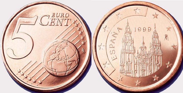 5 евроцентов  Испании (1999) UNC KM# 1042