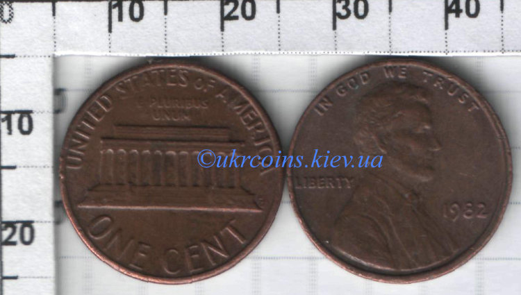 1 цент США (1986) VF-XF KM# 201