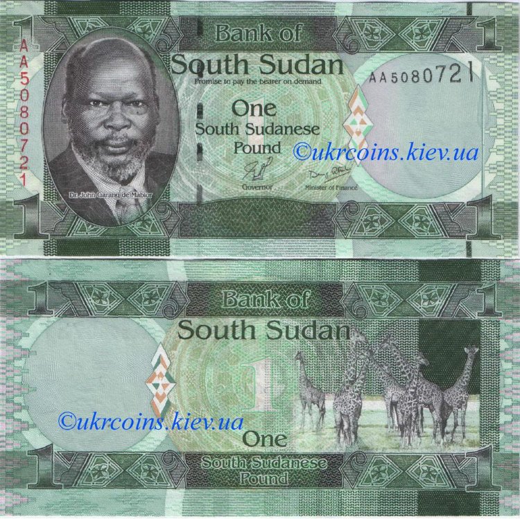 1 фунт Южный Судан (2011) UNC SS-1