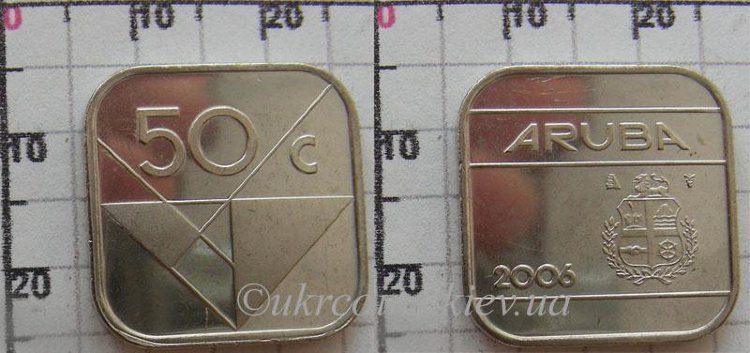 50 центов Аруба (1986-2012) UNC KM# 4