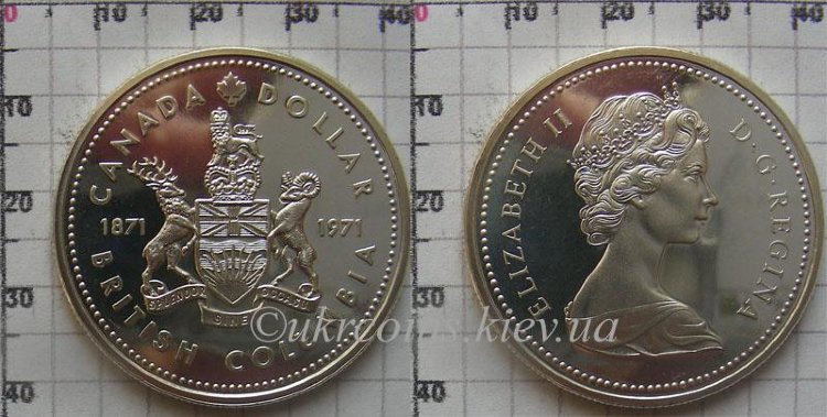 1 доллар Канады "Британская Колумбия" (1971) UNC KM# 80
