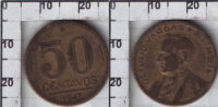 50 сентаво Бразилия (1943-1947) XF KM# 557a