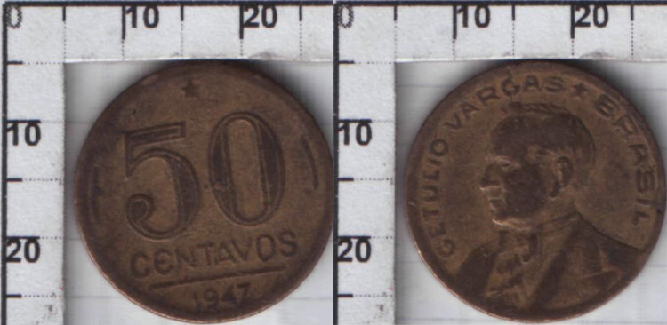 50 сентаво Бразилия (1943-1947) XF KM# 557a
