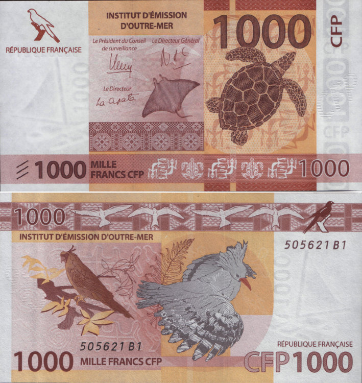 1000 франков Французской Полинезии (2014) UNC FPT-NEW