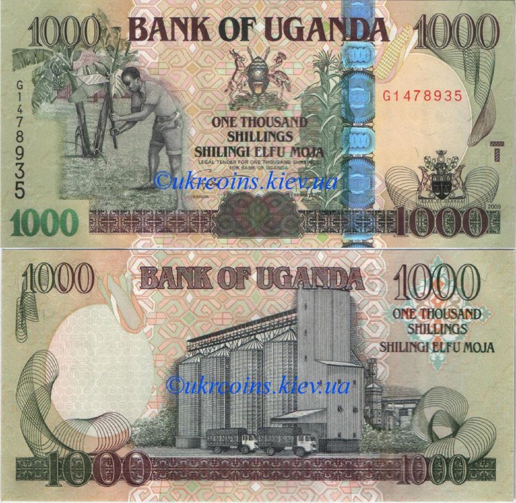 1000 шиллингов Уганда (2008-2009) UNC UG-43