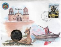 20 сентаво Боливия (1987) UNC KM# 203 (В конверте с маркой)