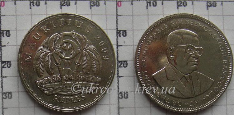 5 рупий  Маврикий (1992-2010) UNC KM# 56