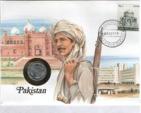 10 пайса  Пакистана (1969-1974) UNC KM# 31 (В конверте с маркой)