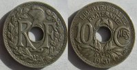 10 сантимов Франция (1917-1938) XF KM# 866a 