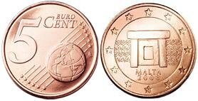 5 евроцентов Мальта (2008) XFKM# 127 