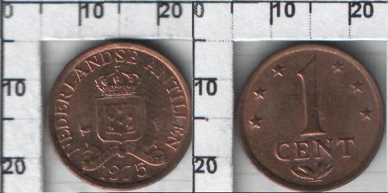 1 цент Нидерландских Антильских островов (1970-1978) XF KM# 8