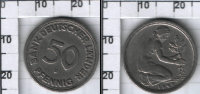 50 пфенингов "Bank Deutscher Lander" Германия (1949-1950) XF KM# 104