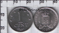 1 цент Нидерландских Антильских островов (1979-1985) UNC KM# 8а