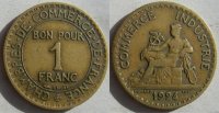 1 франк Франция (1920-1927) XF KM# 876 