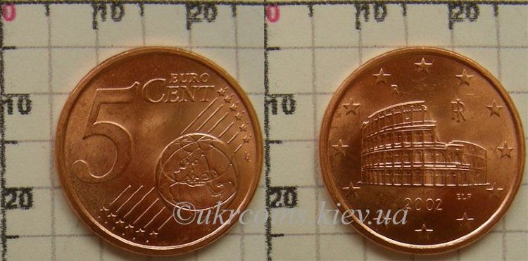5 евроцентов  Италия (2002) UNC KM# 212 