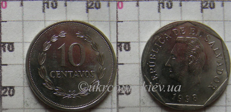 10 центаво Сальвадор (1995-1999) UNC KM# 155