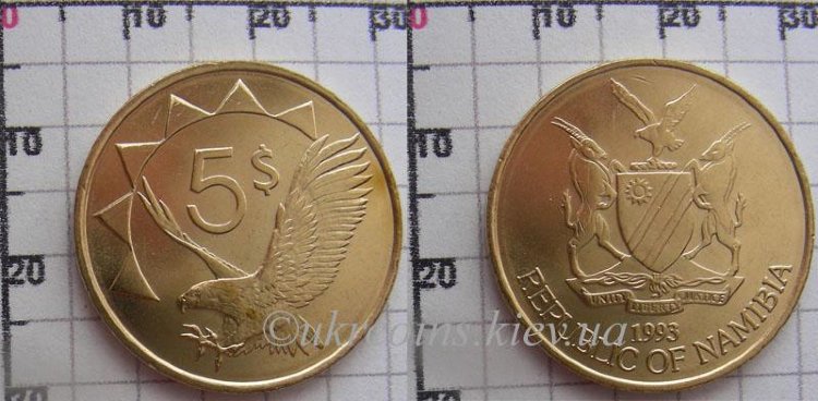 5 долларов Намибия (1993-2015) UNC KM# 5
