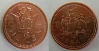 1 цент Барбадос (1997-2009) UNC KM#10a