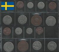Набор Швеции из 8 монет. В пластиковой упаковке