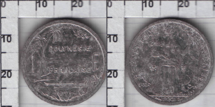 7p8.jpg 1 франк Французская Полинезия (2001-2003) VF KM# 11