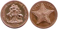 1 цент Багамские острова (1985-2004) UNC KM# 59a 