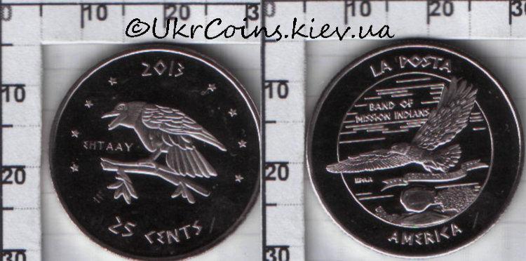 25 центов Резервация Ла Поста (2013) UNC KM# NEW