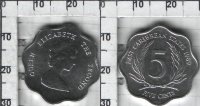5 центов Восточно-Карибские Штаты (1986-2000) UNC KM# 12 