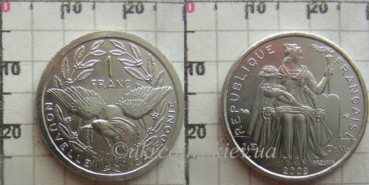 1 франк Новой Каледонии (2009-2011) UNC KM# 10 