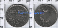 25 центов Мальта (1991-2007) XF KM# 97