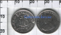 10 центов Британский Цейлон George V (1911-1917) XF KM# 104