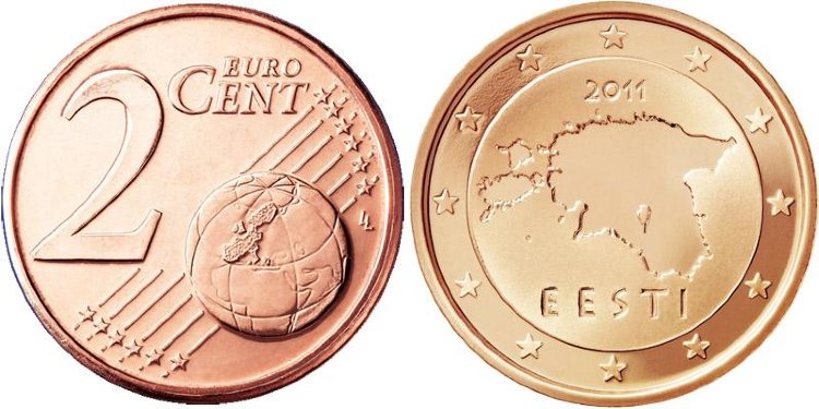 2 евроцента Эстония (2011) UNC KM# 62