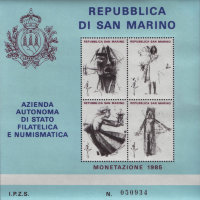 4 марки Сан-Марино (1985) UNC