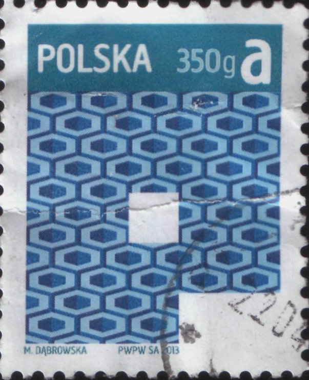 Почтовая марка Польши "Пятиугольники" (2013) 
