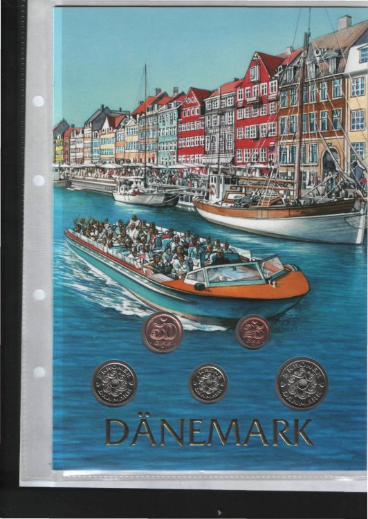 Набор Дании из 5 монет. В пластиковой упаковке (2002-2004) UNC