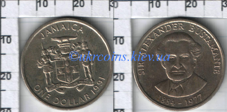 1 доллар Ямайка (1990-1993) XF KM# 145