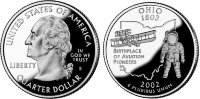 25 центов США "Огайо" (2002) UNC KM# 332 D
