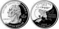 25 центов США "Луизиана" (2002) UNC KM# 333 D