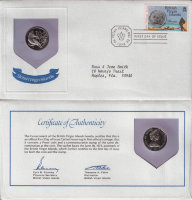 10 центов "Красногрудый Зимородок" Британские Виргинские острова (1973-1977) PROOF KM# 3 В буклете