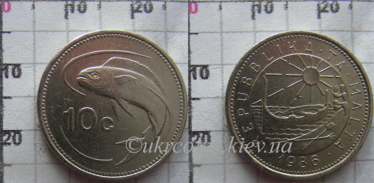 10 центов Мальта (1986) UNC KM# 76