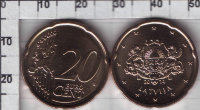 20 евроцентов Латвии (2014) UNC KM# 154