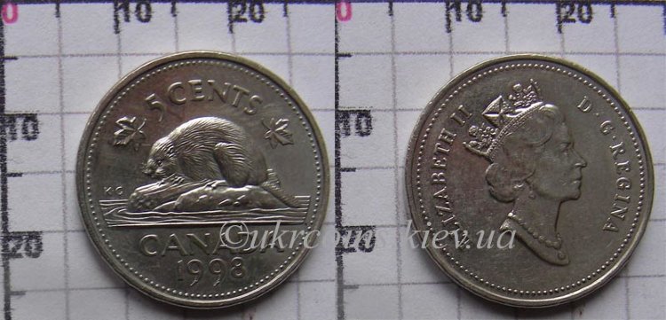 5 центов Канада Elizabeth II (3-й портрет) (1990-2003) XF KM# 182b