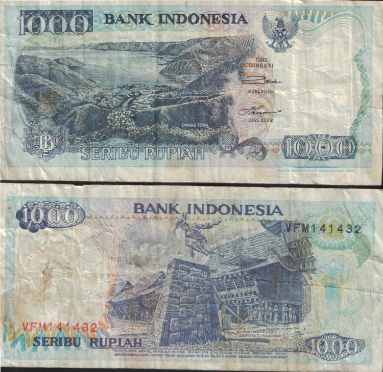 1000 рупий Индонезия (1992) VF ID-129