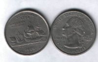 25 центов США "Виргиния" (2000) XF KM# 309 P (С обихода)